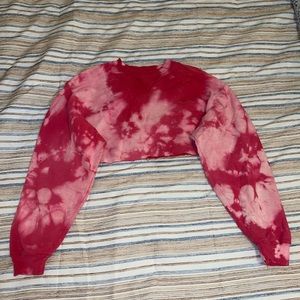 BLEACH TIE DYE CHAMPION CROPPED CREWNECK
